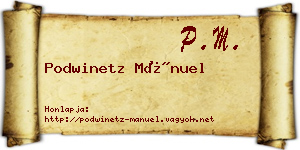 Podwinetz Mánuel névjegykártya